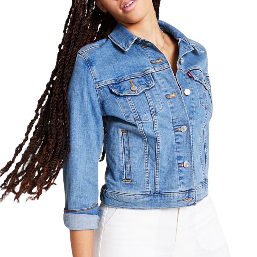 Levi’s Original Trucker Cropped Denim Jean Utility Jacket - S